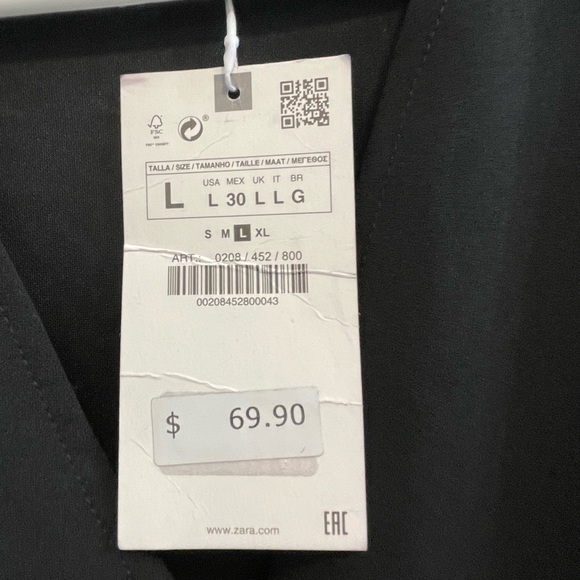 NWT Zara black wrap around dress - Picture 4 of 5